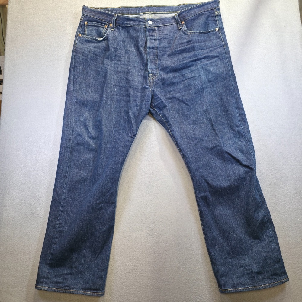Levi's 501 Buttonfly Men's‎ Denim Straight Leg Blue Jeans Size 44X30
